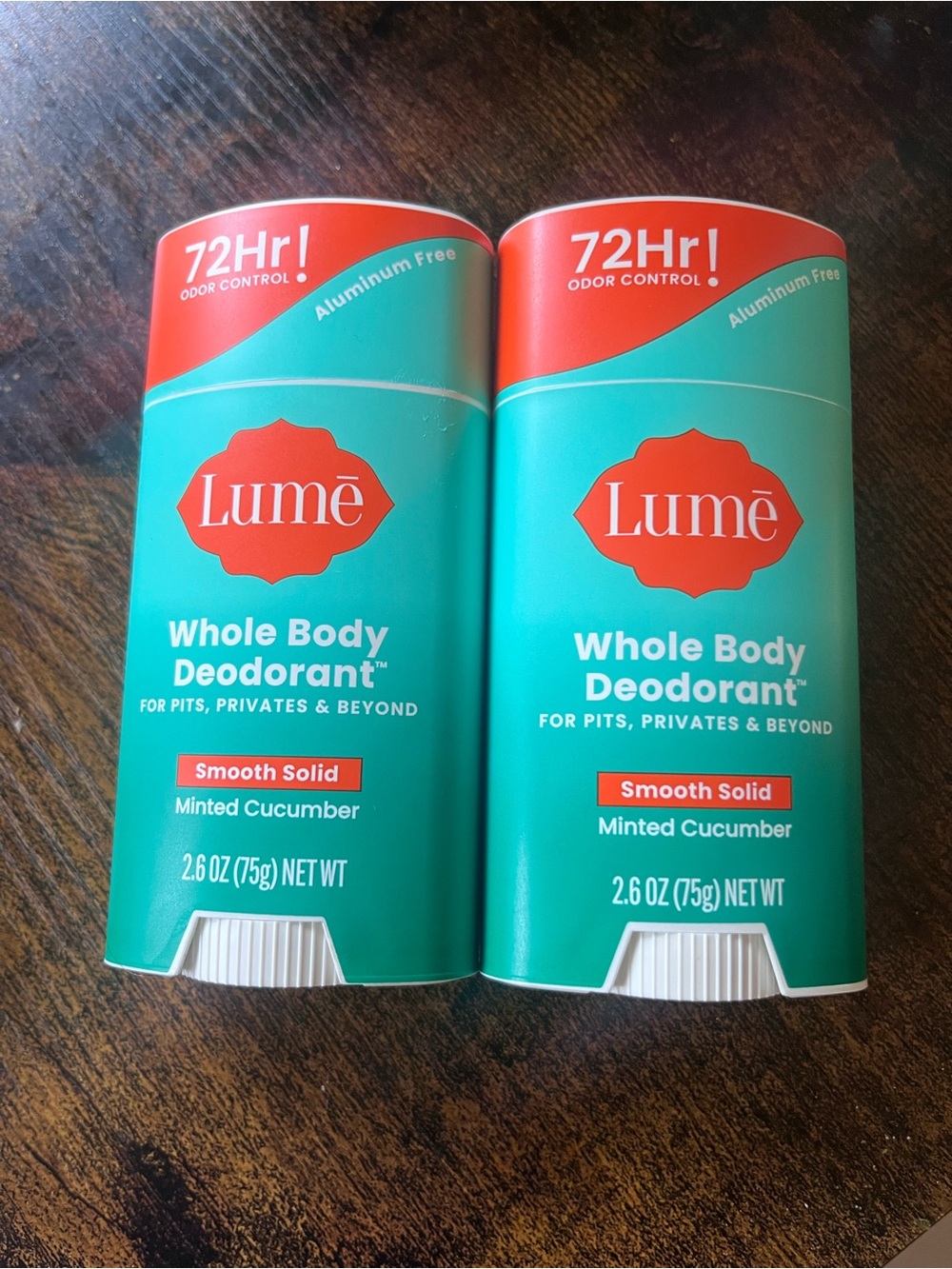 (2) 2.6oz Whole Body Deodorant Smooth Solid - Minted Cucumber (Green) Unopened.